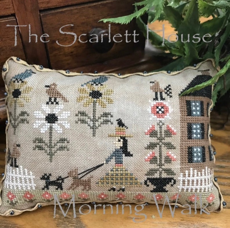THE SCARLETT HOUSE "Morning Walk" Counted Cross Stitch Pattern,