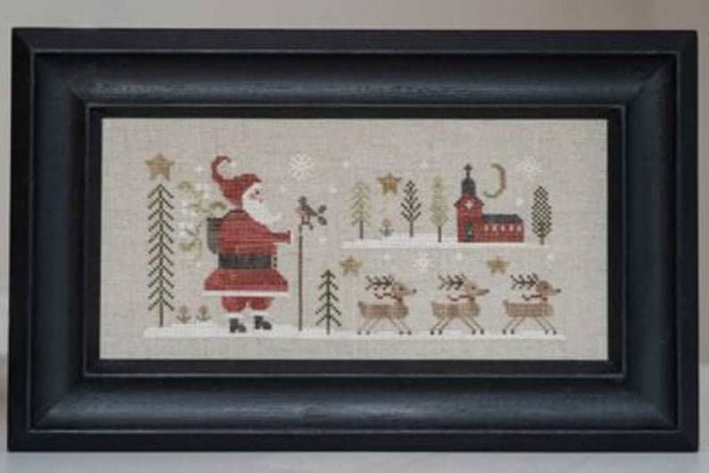 TRALALA "Santa Claus"  Counted Cross Stitch Pattern  Christmas, Winter, St. Nick, Reindeer, Church, Trees