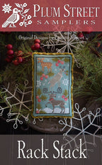 Counted Cross Stitch Pattern, "Rack Stack", Reindeer, Christmas Ornament, Pillow Tuck, Holly, Plum Street Sampler, PATTERN ONLY