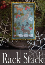 Counted Cross Stitch Pattern, "Rack Stack", Reindeer, Christmas Ornament, Pillow Tuck, Holly, Plum Street Sampler, PATTERN ONLY