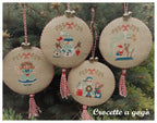 Crocette A Gogo   "BLUE CHRISTMAS"  Counted Cross Stitch Pattern  Winter, Ornaments, Snowman, Angel, Santa Claus, Italy, Paper Pattern