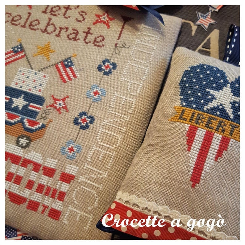 Crocette A Gogo   "FREEDOM"  Counted Cross Stitch Pattern  Summer, Patriotic, Americana, July, Paper Pattern