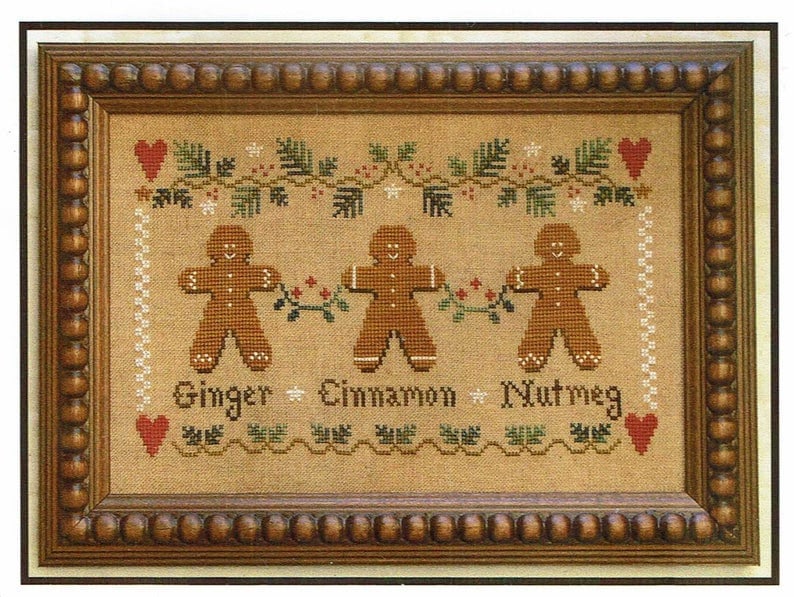 LITTLE HOUSE NEEDLEWORKS "Gingerbread Trio" Counted Cross Stitch Pattern, Ginger, Cinnamon, Nutmeg, Pattern Only