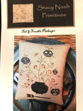 STACY NASH PRIMITIVES "Toil & Trouble Pinkeep" Cross Stitch Pattern, Autumn, Halloween, Fall, Pumpkins, Pattern Only