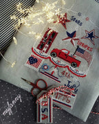 PDF DOWNLOAD My Fanny "4th Of July"  Counted Cross Stitch Pattern  Patriotic, Americana, July 4th, Summer