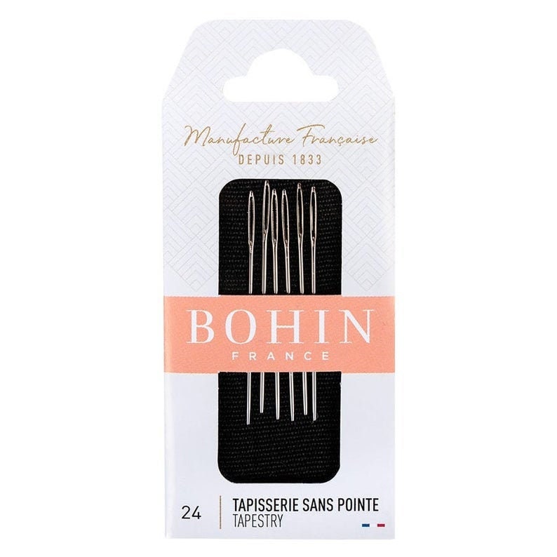 BOHIN TAPESTRY NEEDLES  Size 24  Six Needles Per Card, 1 7/8" Long