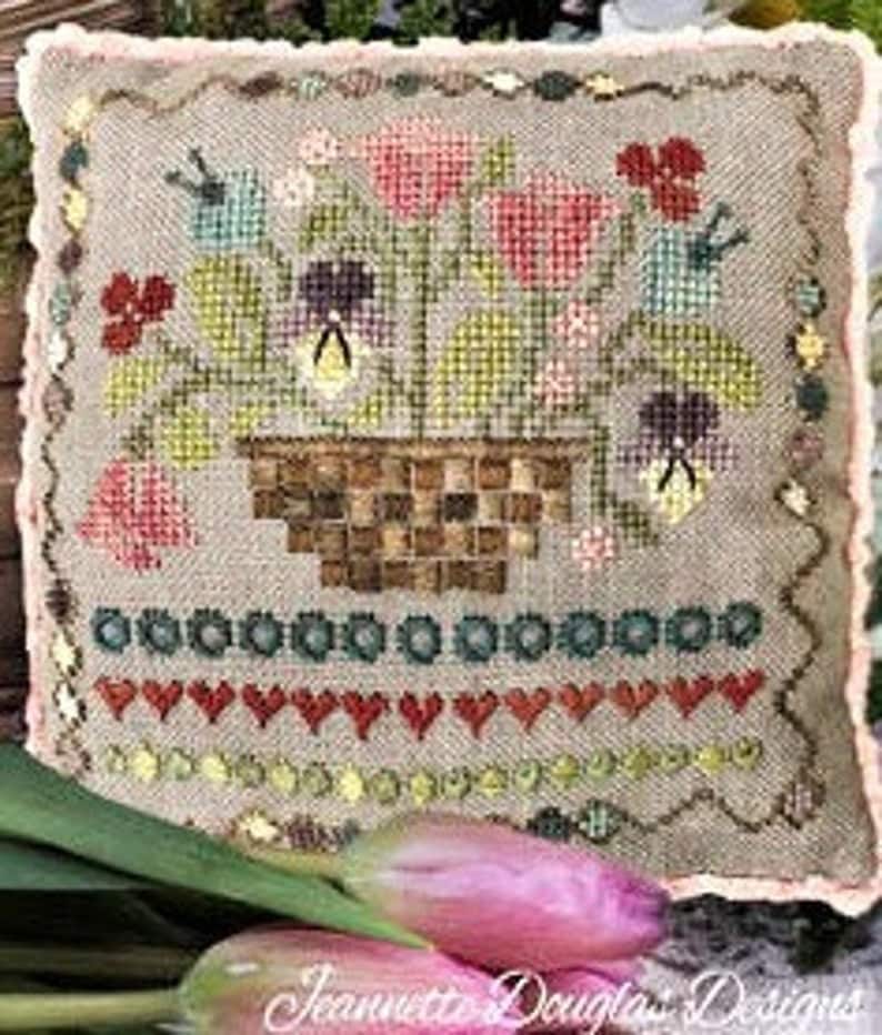 JEANNETTE DOUGLAS "Jump Into Spring" Counted Cross Stitch Pattern,