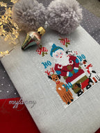 PDF INSTANT DOWNLOAD  My Fanny "Santa Collection #5"  Counted Cross Stitch Pattern  Christmas, Winter, Santa, Dogs, Mistletoe