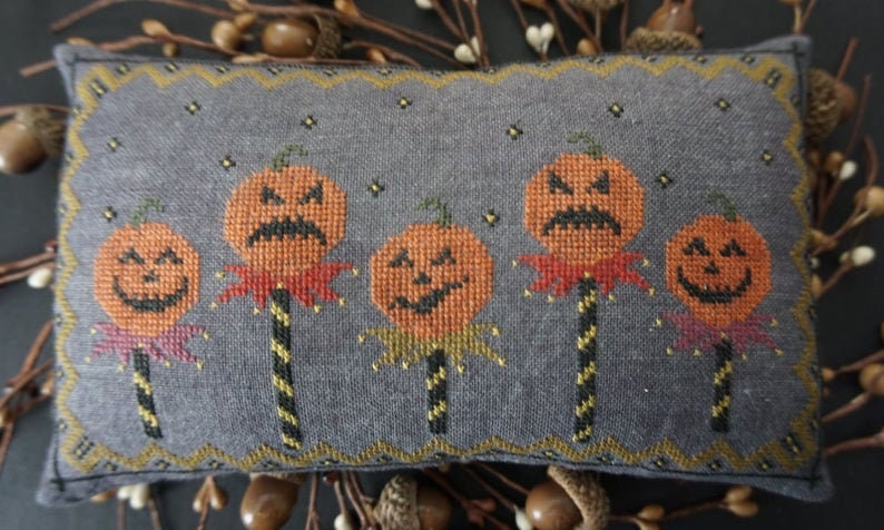 LA~D~DA "A Pumpkin Parade"  Counted Cross Stitch Pattern  Halloween, Autumn, Pattern Only