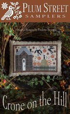 PLUM STREET SAMPLERS "Crone On The Hill"  Counted Cross Stitch Pattern  Autumn,, Fall, Pumpkins, Paper Pattern