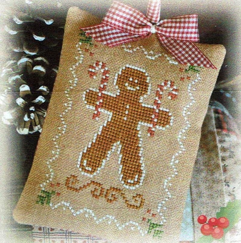 LITTLE HOUSE NEEDLEWORKS "Gingerbread Cookie" Counted Cross Stitch Pattern, Winter, Christmas, Pattern Only