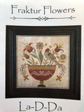 LA-D-DA "Fraktur Flowers" Counted Cross Stitch Pattern, Bird, Urn, Pattern Only