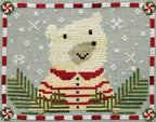 ARTFUL OFFERINGS "Peppermint Polar Bear" Counted Cross Stitch Pattern, Winter. Christmas, Ornament, Pattern Only