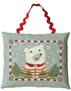 ARTFUL OFFERINGS "Peppermint Polar Bear" Counted Cross Stitch Pattern, Winter. Christmas, Ornament, Pattern Only