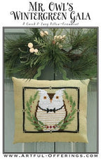 ARTFUL OFFERINGS "Mr. Owl's Wintergreen Gala" Counted Cross Stitch Pattern, Winter. Christmas, Ornament, Pattern Only