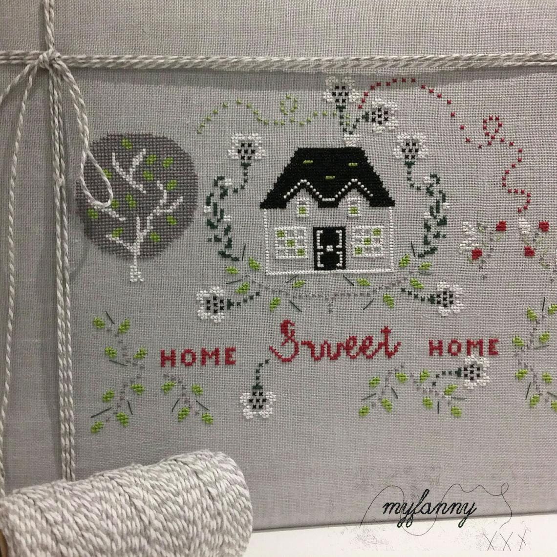 PDF INSTANT DOWNLOAD  My Fanny "Home Sweet Home"  Counted Cross Stitch Pattern