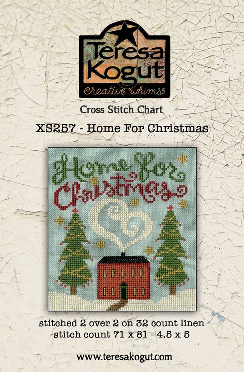 TERESA KOGUT "Home For Christmas"  Counted Cross Stitch Pattern  Santa, Winter, Christmas, folk art, Pattern Only