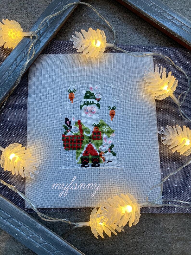 PDF INSTANT DOWNLOAD My Fanny "Santa Collection #9" Counted Cross Stitch Pattern, Christmas, Winter, Santa, Bunnies, Adorable!
