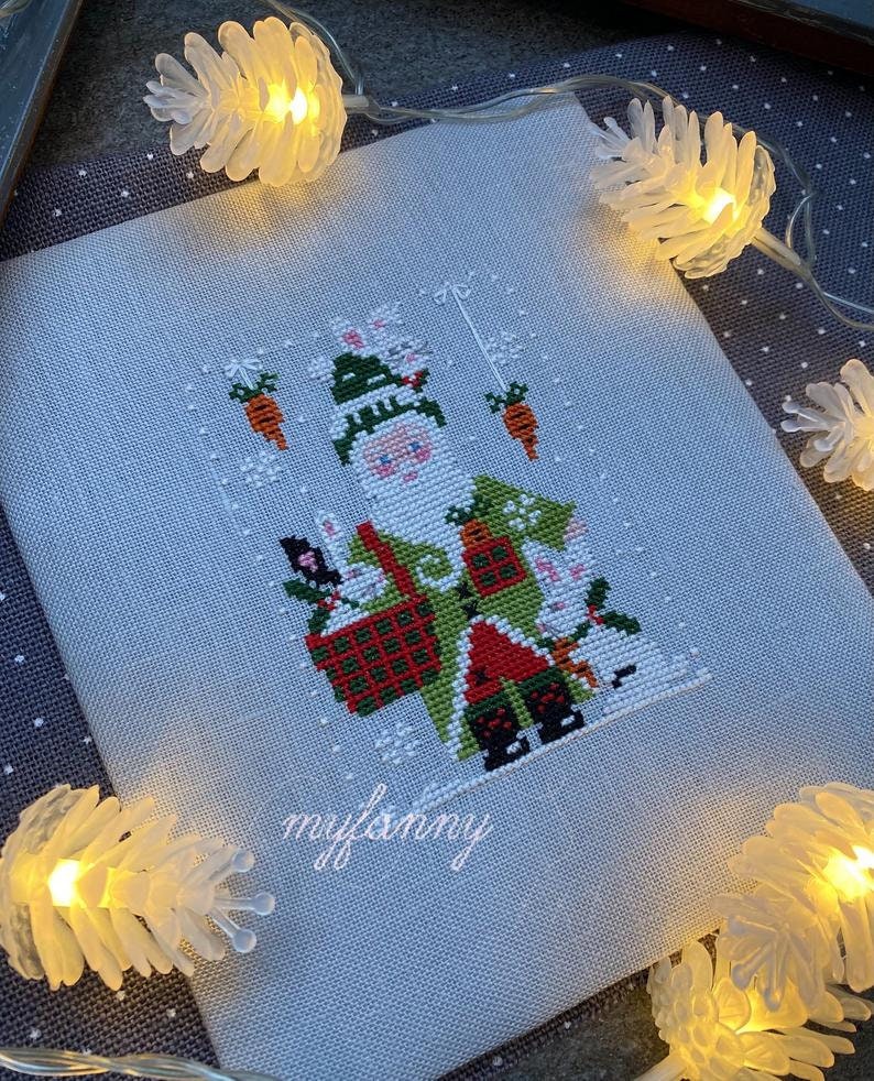 PDF INSTANT DOWNLOAD My Fanny "Santa Collection #9" Counted Cross Stitch Pattern, Christmas, Winter, Santa, Bunnies, Adorable!