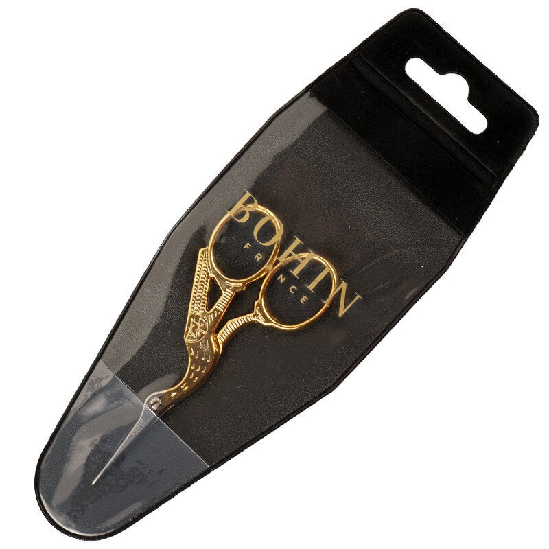 BOHIN Gold Stork Embroidery Scissors, 3.75 Inch, Made in France