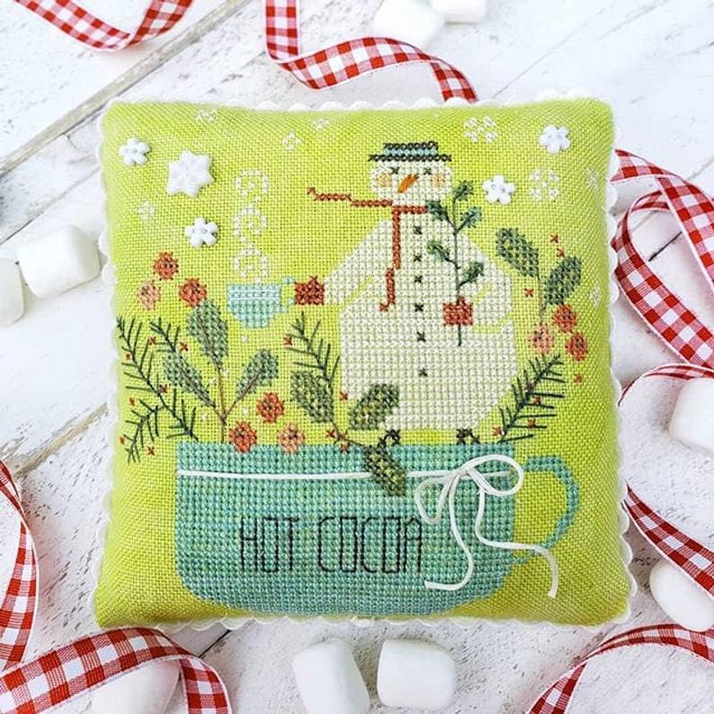 WITH THY NEEDLE & Thread "Mr. Marshmallow"  Counted Cross Stitch Pattern  Brenda Gervais, Snowman