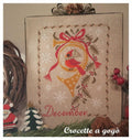CROCETTE A GOGO "A Cardinal In December" Counted Cross Stitch Pattern, Snowflake, Winter, Christmas, Horn, Snowflakes, Paper Pattern