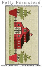 ARTFUL OFFERINGS "Folly Farmstead" Counted Cross Stitch Pattern, Barnyard, Cows Pigs, Chickens, Country, Pattern Only