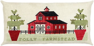ARTFUL OFFERINGS "Folly Farmstead" Counted Cross Stitch Pattern, Barnyard, Cows Pigs, Chickens, Country, Pattern Only