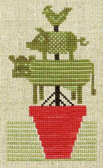 ARTFUL OFFERINGS "Folly Farmstead" Counted Cross Stitch Pattern, Barnyard, Cows Pigs, Chickens, Country, Pattern Only