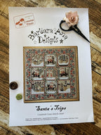 BARBARA ANA DESIGNS "Santa's Trips" Counted Cross Stitch Pattern, Animals, Farming, Fish, Church, Paper Pattern