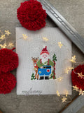 PDF INSTANT DOWNLOAD My Fanny "Santa Collection #7" Counted Cross Stitch Pattern, Christmas, Winter, Reindeer