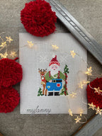 PDF INSTANT DOWNLOAD My Fanny "Santa Collection #7" Counted Cross Stitch Pattern, Christmas, Winter, Reindeer