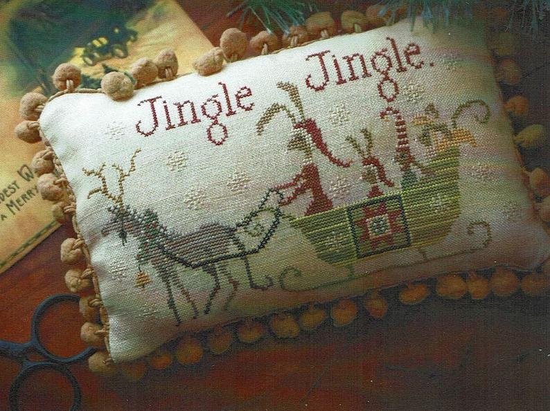 PLUM STREET SAMPLERS "Hares' Christmas"  Counted Cross Stitch Pattern  Christmas, Rabbits, Winter, Sleigh Ride, Paper Pattern