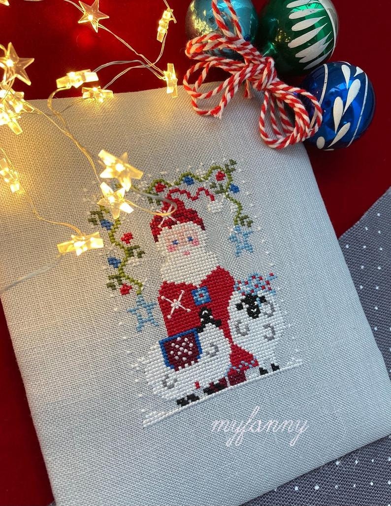 PDF INSTANT DOWNLOAD  My Fanny "Santa Collection #10"  Counted Cross Stitch Pattern  Sheep, Christmas, Winter, Santa