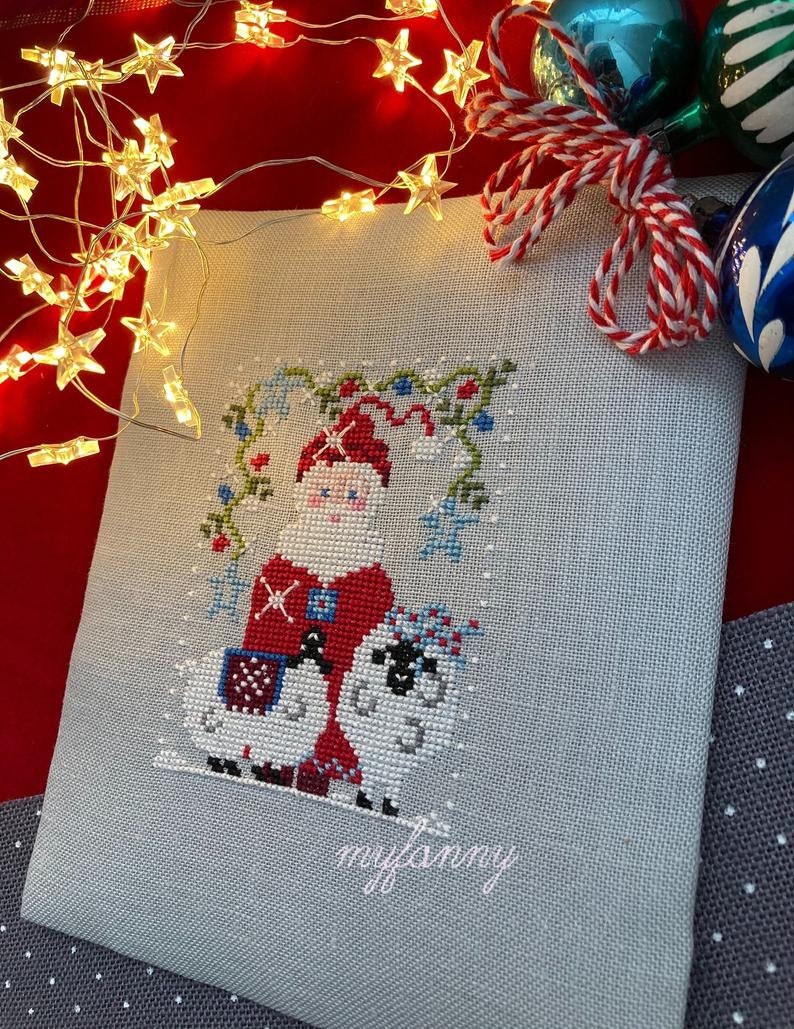 PDF INSTANT DOWNLOAD  My Fanny "Santa Collection #10"  Counted Cross Stitch Pattern  Sheep, Christmas, Winter, Santa