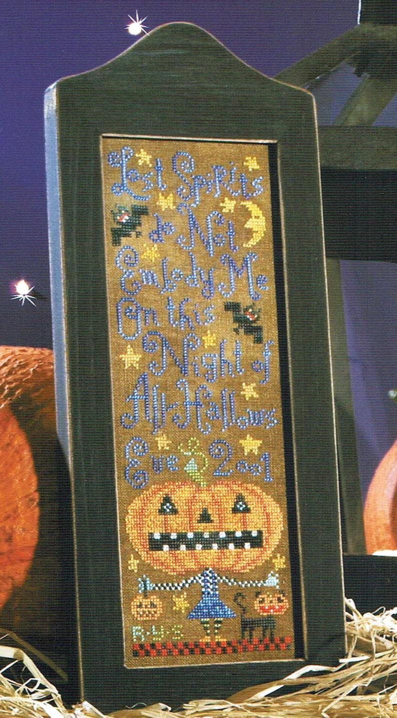BIRDS OF A FEATHER "Lost Spirits" Counted Cross Stitch Pattern, Halloween, Pumpkin, Bats Autumn, Paper Pattern