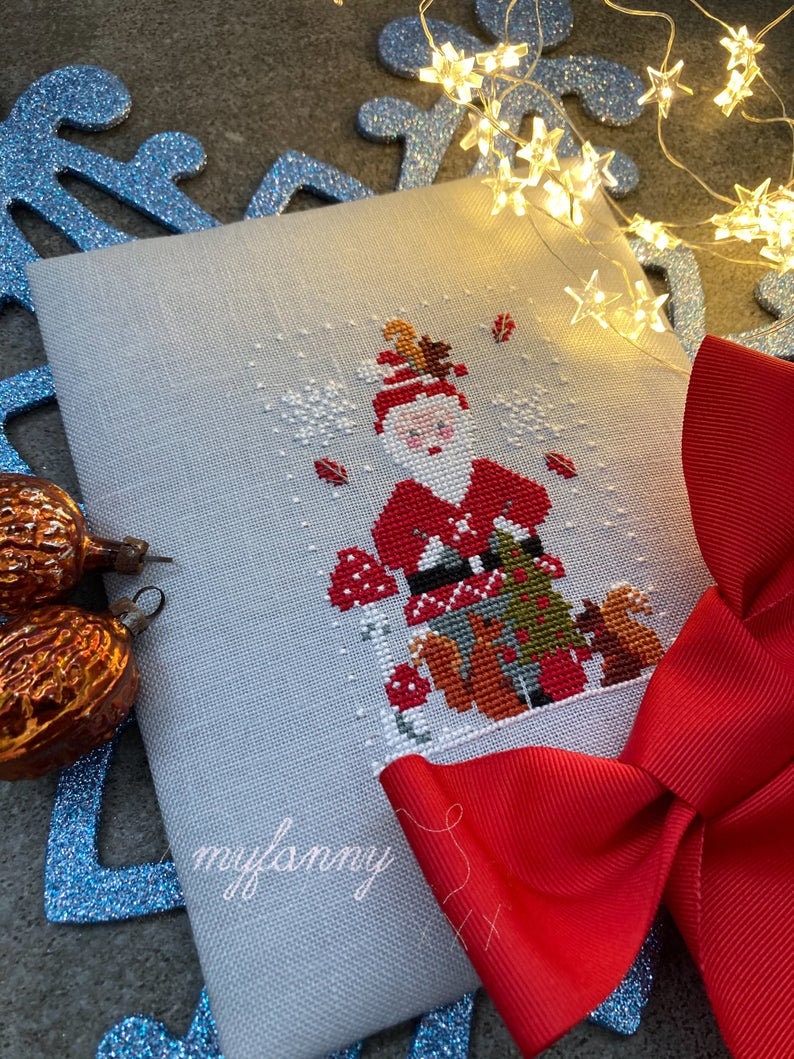 PDF INSTANT DOWNLOAD  My Fanny "Santa Collection #12"  Counted Cross Stitch Pattern  Christmas, Winter, Santa, Squirrels