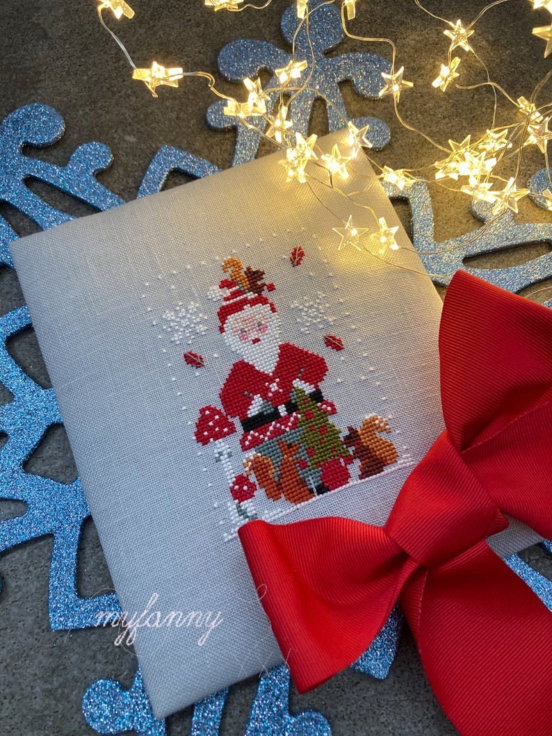 PDF INSTANT DOWNLOAD  My Fanny "Santa Collection #12"  Counted Cross Stitch Pattern  Christmas, Winter, Santa, Squirrels