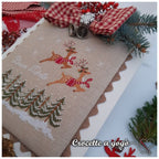 CROCETTE A GOGO "Two Reindeer at Christmas" Counted Cross Stitch Pattern, Winter, Christmas, Holiday, Paper Pattern