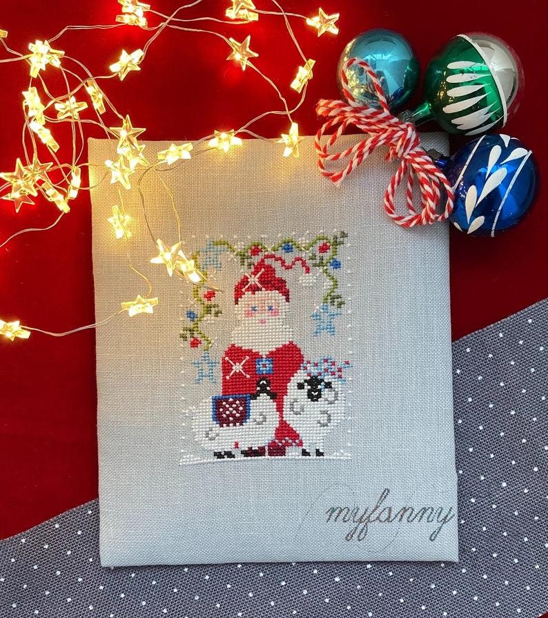 PDF INSTANT DOWNLOAD  My Fanny "Santa Collection #10"  Counted Cross Stitch Pattern  Sheep, Christmas, Winter, Santa
