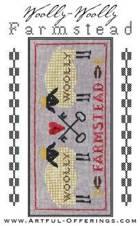 ARTFUL OFFERINGS "Woolly-Woolly Farmstead" Counted Cross Stitch Pattern, Sheep, Summer, Pattern Only