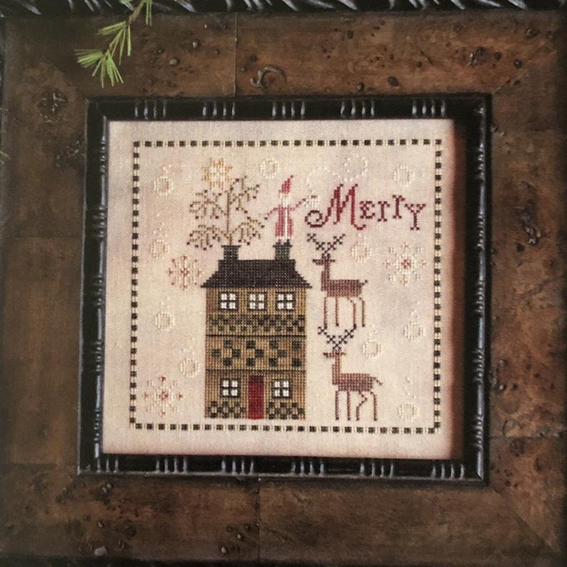 PLUM STREET SAMPLERS "Merry Brew"  Counted Cross Stitch Pattern  Santa, Winter, Christmas, Reindeer, Paper Pattern