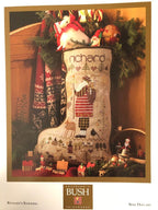 SHEPERD'S BUSH PRINTWORKS "Richard's Stocking" Counted Cross Stitch Pattern, Christmas, Santa, Deer, Pattern Only