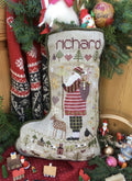 SHEPERD'S BUSH PRINTWORKS "Richard's Stocking" Counted Cross Stitch Pattern, Christmas, Santa, Deer, Pattern Only