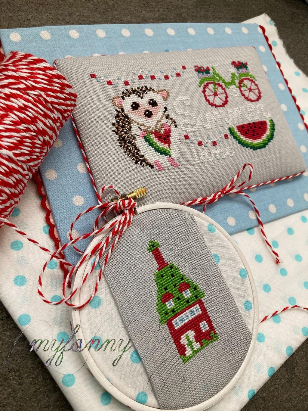 PDF INSTANT DOWNLOAD  My Fanny "Summer Lane"  Counted Cross Stitch Pattern  Summer, Watermellon