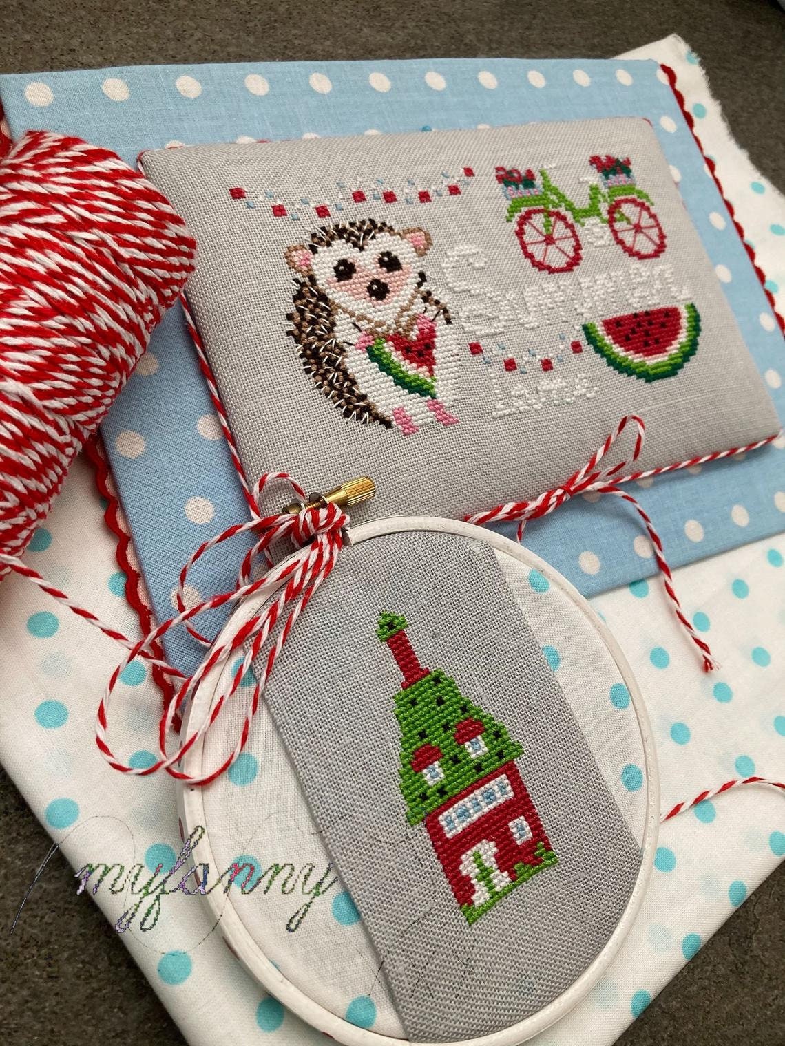 PDF INSTANT DOWNLOAD  My Fanny "Summer Lane"  Counted Cross Stitch Pattern  Summer, Watermellon