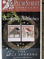 PLUM STREET SAMPLERS "Summer Saltboxes"  Counted Cross Stitch Pattern  Horse, Sheep, Flags, Sampler, The Salt Shakers, Paper Pattern