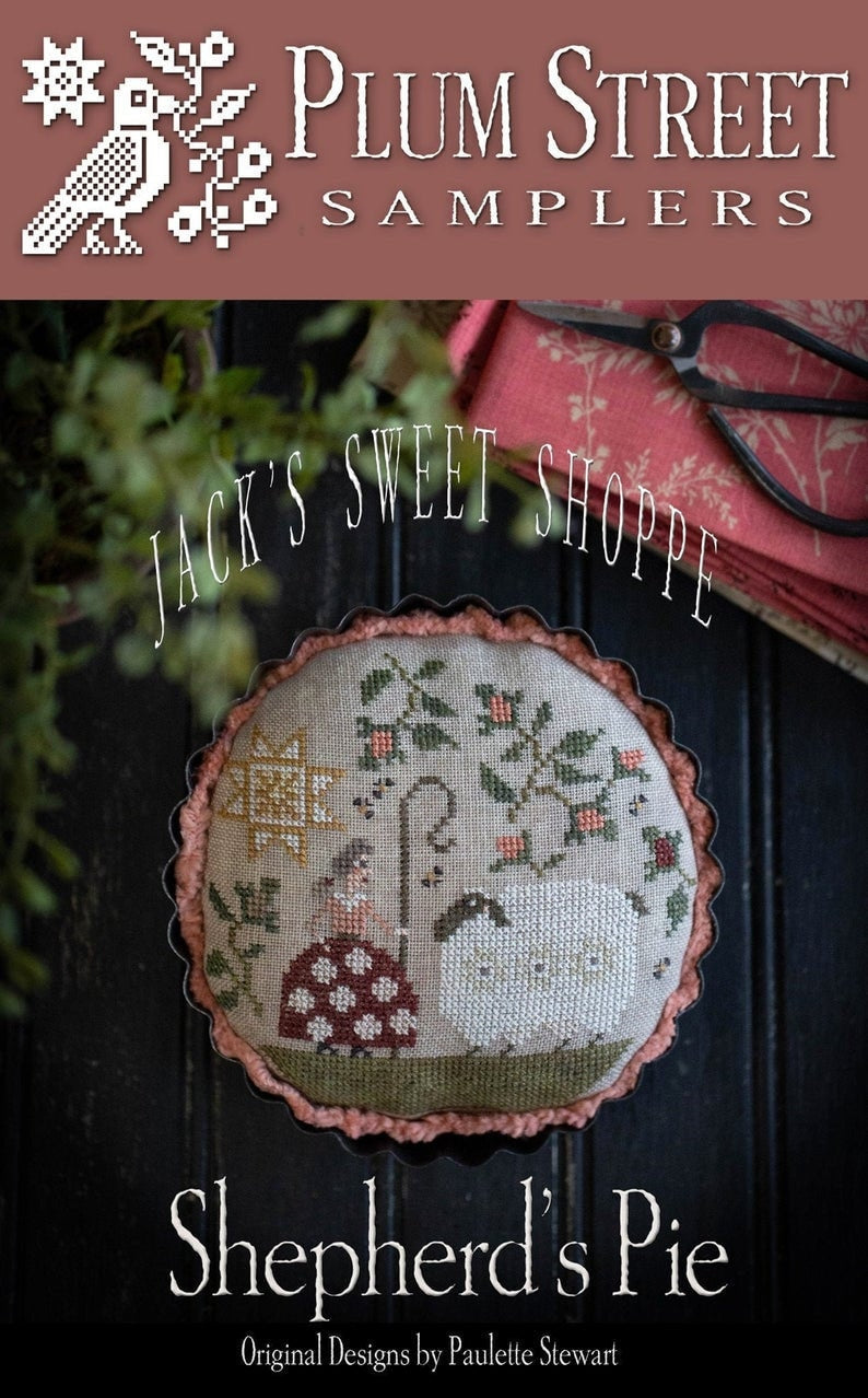 PLUM STREET SAMPLERS "Shepherd's Pie"  (Jack's Sweet Shoppe)  Counted Cross Stitch Pattern  Paper Pattern
