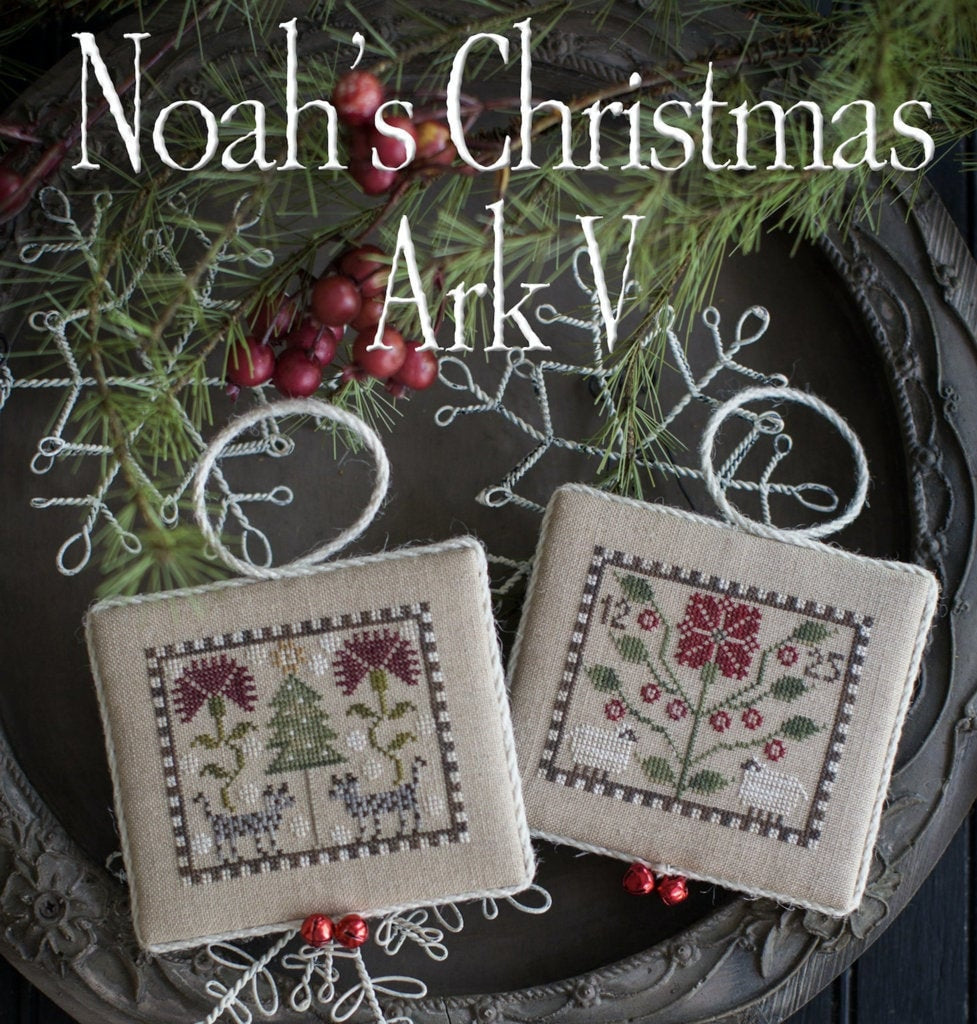 PLUM STREET SAMPLERS "Noah's Christmas Ark V"  (Hyenas and Sheep) Counted Cross Stitch Pattern  Series, Paper Pattern