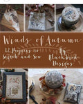 New! BLACKBIRD DESIGNS "Winds of Autumn" Counted Cross Stitch Patterns, 12 projects to stitch and sew, Pattern Book